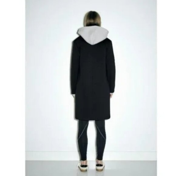 ZARA CONTRASTING COAT WITH REMOVABLE HOOD - Picture 2 of 6